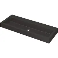 Ink Wastafel Momento Quartz met 1 kraangat 120 cm x 45 cm x 9 cm Quartz zwart 3421241