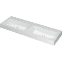 Ink wastafel momento polystone met 2 kraangaten 140 cmx45 cmx9 cm glans wit 3421051