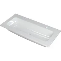 Ink Wastafel Faktor polystone centraal met 2 kraangaten 100 cm x 45 cm x 1,5 cm Glans wit 3407012