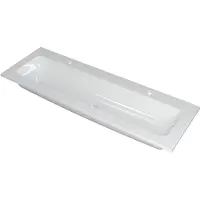 Ink Wastafel Faktor polystone centraal met 2 kraangaten 140 cm x 45 cm x 1,5 cm Glans wit 3407032