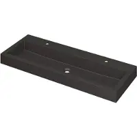 Ink Wastafel Momento Quartz met 2 kraangaten 120 cm x 45 cm x 9 cm Quartz zwart 3421242