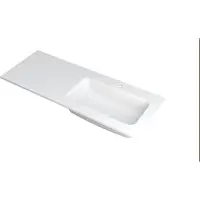 Ink wastafel faktor polystone rechts met 1 kraangat 120 cmx45 cmx1,5 cm mat wit 3407228