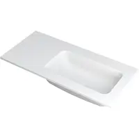 Ink Wastafel Faktor polystone rechts zonder kraangat 100 cm x 45 cm x 1,5 cm Mat wit 3407217