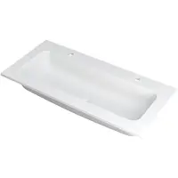 Ink wastafel faktor polystone centraal met 2 kraangaten 100 cmx45 cmx1,5 cm mat wit 3407212
