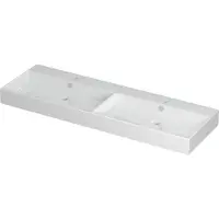 Ink Wastafel unlimited porselein dubbel met 2 kraangaten 140 cmx45 cmx11 cm glans wit 0202121