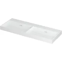Ink Wastafel Urban Porselein dubbel zonder kraangat 120 cm x 45 cm x 8 cm Glans wit 0201101