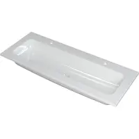 Ink Wastafel Faktor polystone centraal met 2 kraangaten 120 cm x 45 cm x 1,5 cm Glans wit 3407022