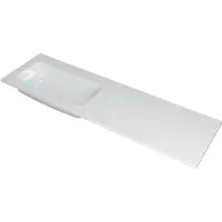 Ink wastafel faktor polystone links zonder kraangat 160 cmx45 cmx1,5 cm glans wit 3407044