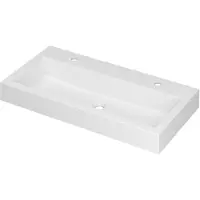 Ink Wastafel Momento Polystone met 2 kraangaten 90 cm x 45 cm x 9 cm Mat wit 3421322