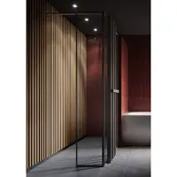Riho Glaspaneel Define Incl. H-Profiel en Hoekprofiel 40x200 cm Mat Gunmetal