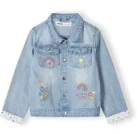 MINOTI Tussenjas blauw denim / geel / oranje / pink