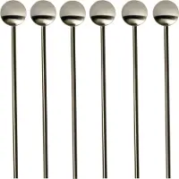 Dorre Tor cocktaillepel met rietje 20 cm 6-pack Roestvrij staal