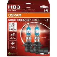 Ams-OSRAM NIGHT BREAKER LASER HB3 P20d, 12 V/60 W (verpakking met 2 stuks)