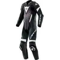 Dainese Laguna Seca 6, leren pak 1st. geperforeerd ,Zwart/Wit/Grijs ,54