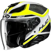 HJC F31 Ceron Zwart Wit Geel Jethelm Maat S
