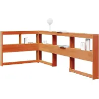 vidaXL Boekenkast Hoofdeinde L-vormig 80 cm grenenhout wasbruin