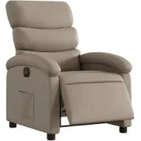 vidaXL Fauteuil verstelbaar elektrisch kunstleer cappuccinokleurig