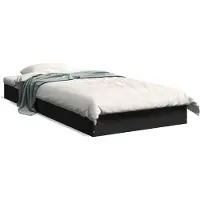 vidaXL Bedframe, zwart, 75x190 cm, houtvezel