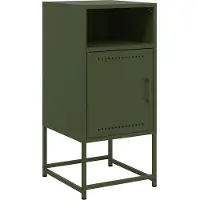 vidaXL Nachtkastje 36x39x78 cm staal olijfgroen