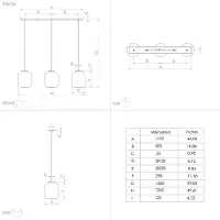 Eglo 390104 Bulciago Hanglamp Staal Zwart/Gestoomd Glas
