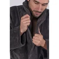 Casilin Teddy Fleece Badjas Grey Charcoal - M