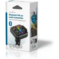 Nedis FM-zender voor auto | Repareerbaar | Handsfree bellen | 1 inch | Amberkleurig scherm | Bluetooth | PD 18 W / PD 24 W | Snel opladen | Versterking van de bas | Google Assistent / Siri | Zwart