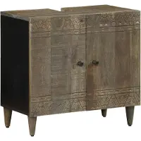 vidaXL Wastafelonderkast, 62x33x58 cm, massief mangohout