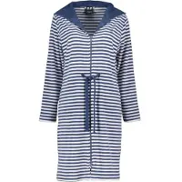 Cawö Badjas Home 834 Capuchon & Tunnelkoord Women Night Blue-M