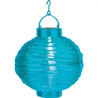 Star Trading LED solar lantaarn 'Festival', schemersensor, voor buiten, 22cm, blauw