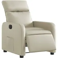 vidaXL Fauteuil elektrisch verstelbaar kunstleer crèmekleurig