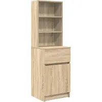 vidaXL Nachtkastje 39x35x125 cm bewerkt hout sonoma eikenkleurig