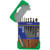 Tivoly Doos met 8 houtboren met schaalverdeling - Technic - diameter 2/3/4/5/6/7/8/10mm