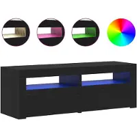 vidaXL TV-kast met LED-verlichting, zwart, eikenlook, 120x35x40 cm