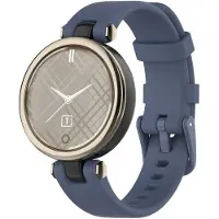 Strap-it Siliconen Smartwatch bandje - Geschikt voor Garmin Lily siliconen bandje - blauwgrijs - Horlogeband / Polsband / Armband
