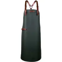 Xapron - Bovine Schort met Schouderbanden Medium Leer - Leer - Groen -