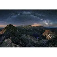 Karo-art Fotobehang Melkweg Over Het Tatra-Gebergte - Vliesbehang - 400 x 280 cm