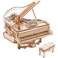 Robotime houten 3D puzzel - muziekdoos Magic Piano