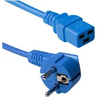 ACT AK5173 Netsnoer Schuko CEE 7/7 male (haaks) | C19 | Blauw | 1,8 meter