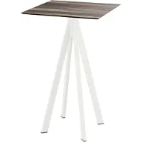 Essentials Infinity Statafel wit frame + Tropical Wood HPL 70x70 cm