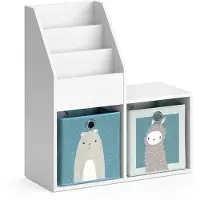 Vicco Luigi Kinderboekenkast – 30.9 x 79 cm Mini, met 2 vouwboxen opt.6 Wit