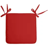 Stof Textile Home stoelkussens - rood - 38 x 38 x 3 cm - voor binnen - touwtjes sluiting - zitkussens plat - vierkant