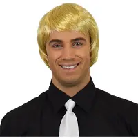 Comedia Carnaval verkleed pruik - Brits/popster - blond - kort haar stijl - heren