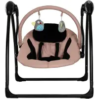 Qute Schommelstoel Q-Swing Softpink Uil / Zwart Frame