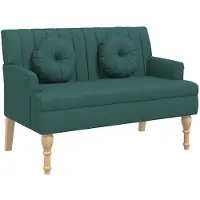 vidaXL Bankje met kussens 113x64,5x75,5 cm stof donkergroen