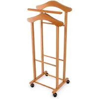 Italia Houten dressboy dubbel op wendbare wielen