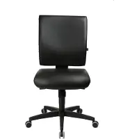 Topstar bureaustoel LIGHTSTAR 10, zonder armleuningen, synchroonmechanisme, vlakke zitting, kunstleder en desinfectiemiddelbestendig, zwart/zwart