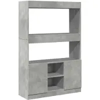 vidaXL Hoge kast 92x33x140 cm bewerkt hout betongrijs