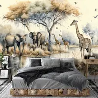 Consalnet Fotobehang - Dieren - Savanne - Natuur - Vliesbehang - (368 x 254 cm)