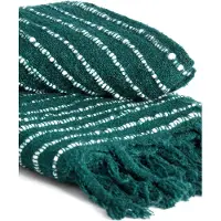 Light & Living Light&living Plaid 170x130 cm ALCOBA donker groen+wit