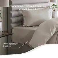 Tempur Home by - Topper Hoeslaken - 180 x 200 x 9 cm - Nature & Bamboevezels - Zijdezacht & Strijkvrij - Drogerbestendig en natuurlijke temperatuurregulatie
